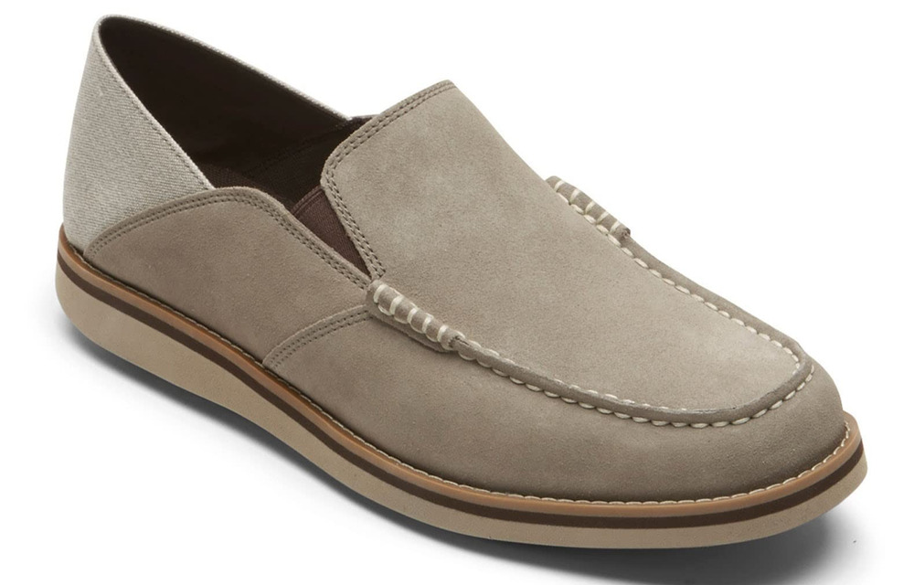 Rockport Tucker Venetian Men's Slip-On Shoes Rocksand Suede 12